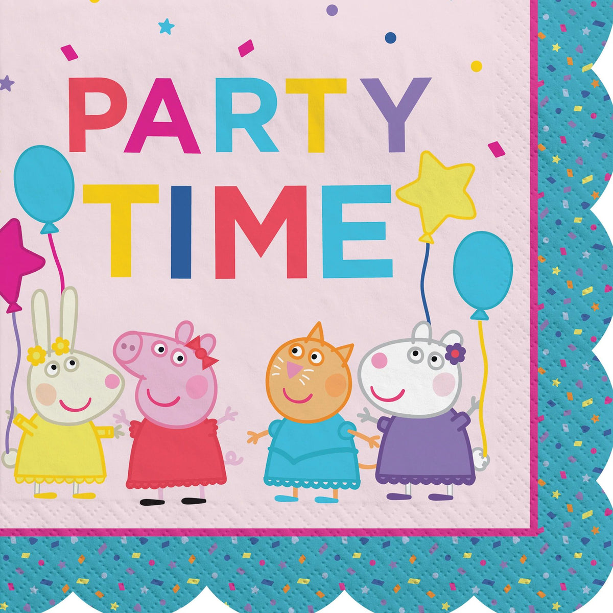 Peppa Pig Party Time Scalloped Lunch Napkins - 16 CT - Case of 48