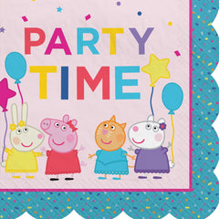 Peppa Pig Party Time Scalloped Lunch Napkins - 16 CT - Pack of 2