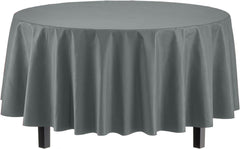 Premium Round Silver Table Cover | 12 Pack