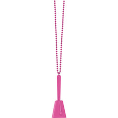 Bright Pink Beaded Clacker Necklace, 35-inch - Pack of 3