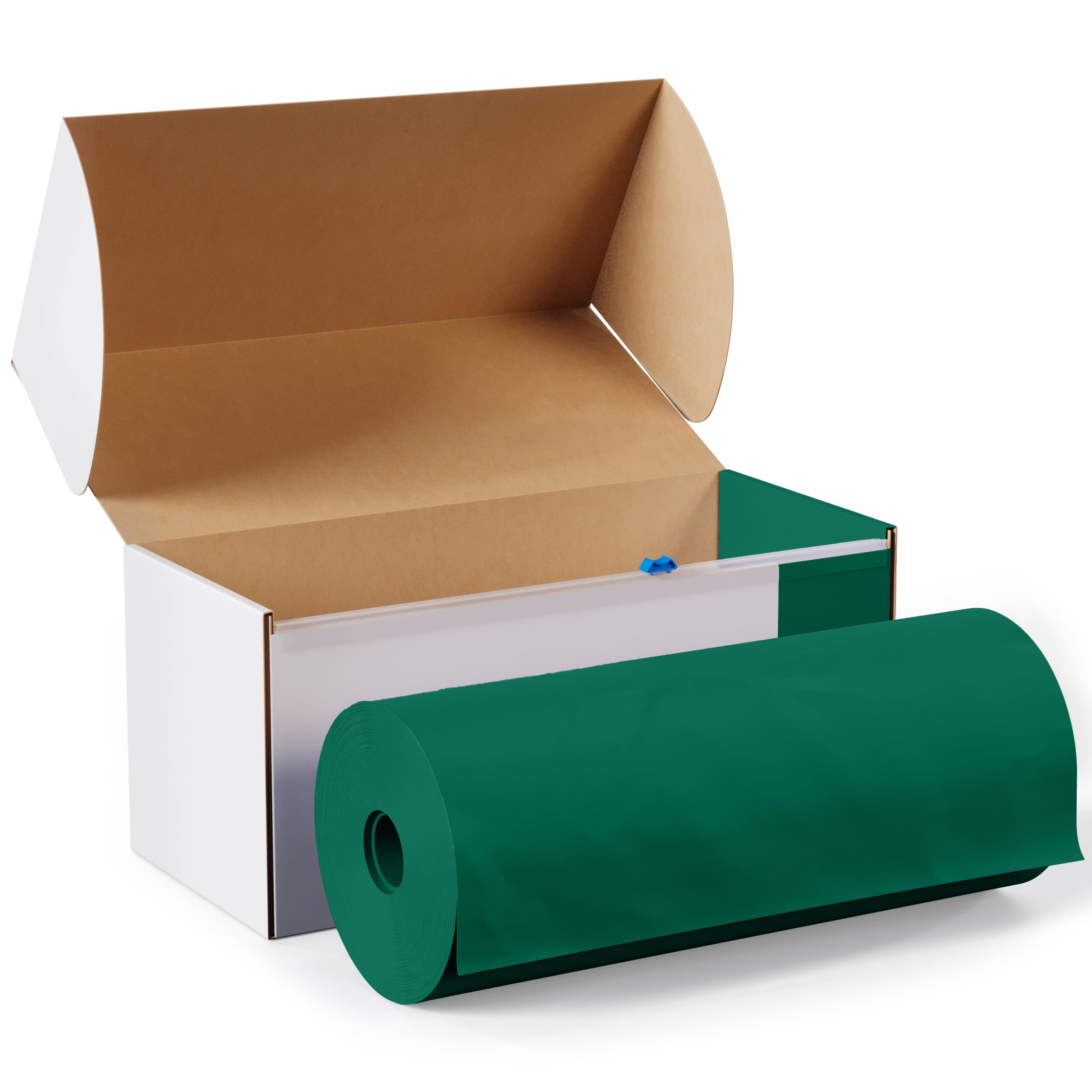 54 In. x 100 Ft. Cut To Size Dark Green Plastic Table Roll | 6 Pack