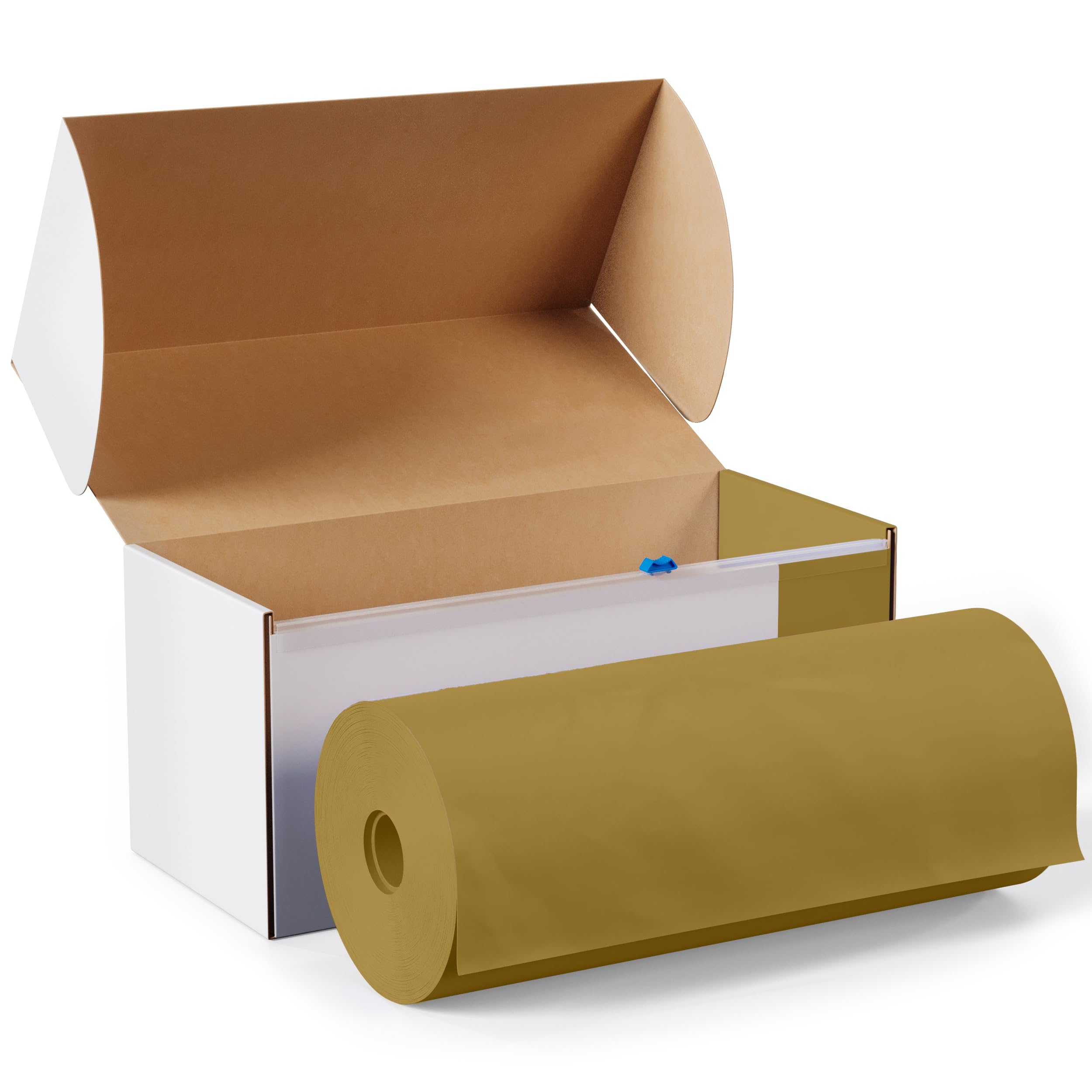 54 In. x 100 Ft. Cut To Size Gold Plastic Table Roll | 6 Pack