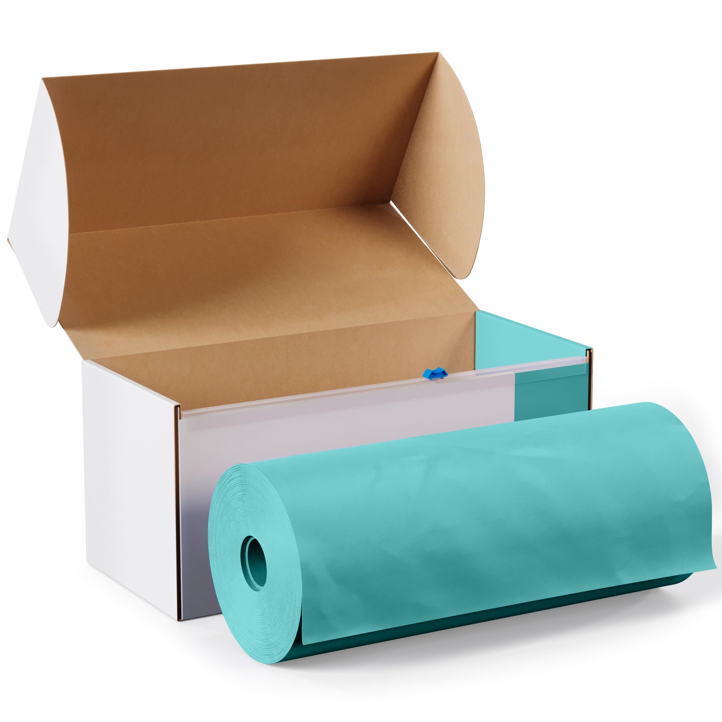 54 In. x 100 Ft. Cut To Size Aqua Plastic Table Roll | 6 Pack