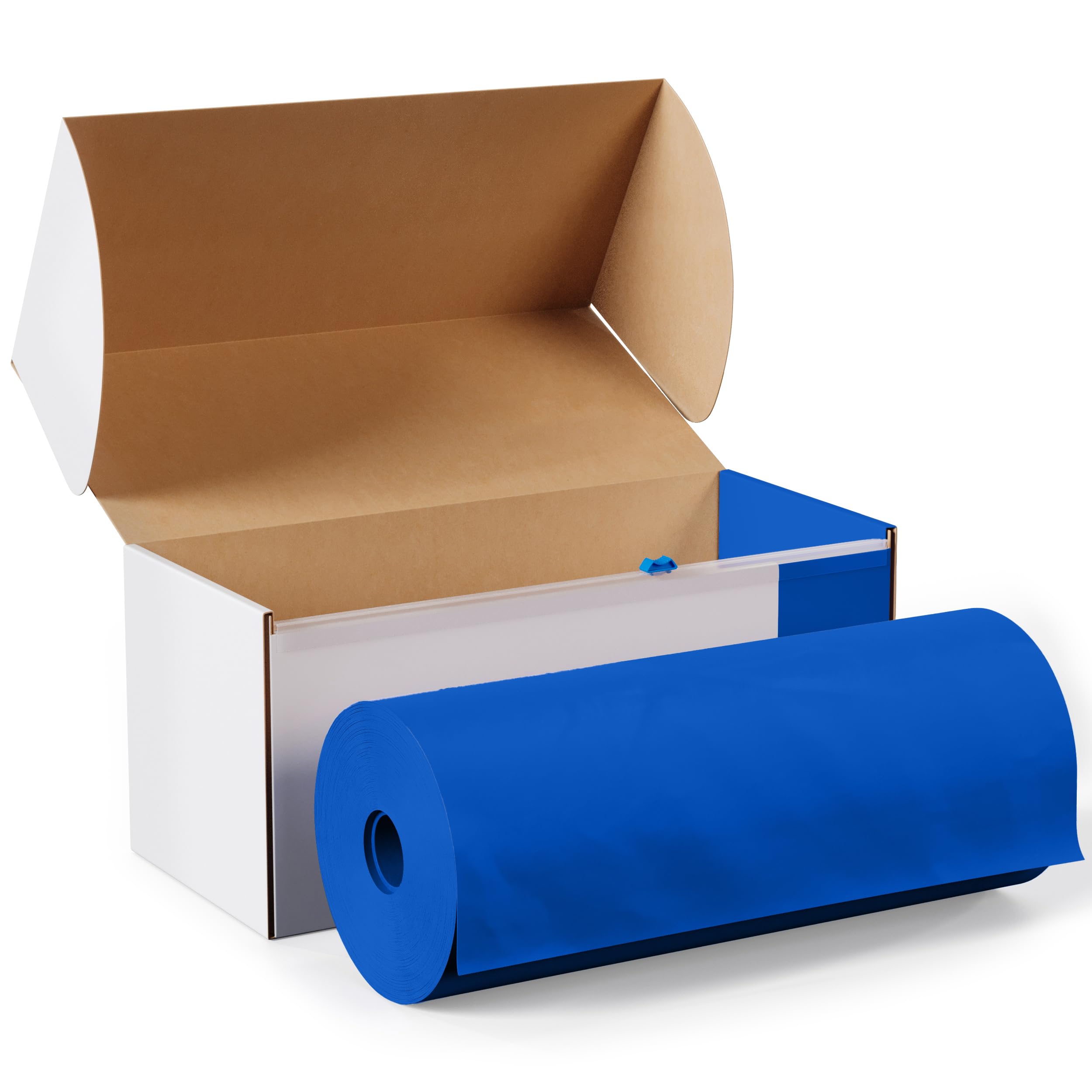 54 In. x 100 Ft. Cut To Size Dark Blue Plastic Table Roll | 6 Pack