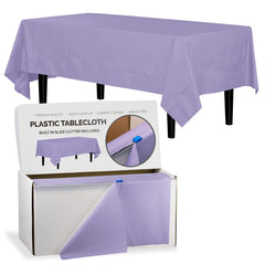 54 In. x 100 Ft. Cut To Size Lavender Plastic Table Rolls | 6 Pack