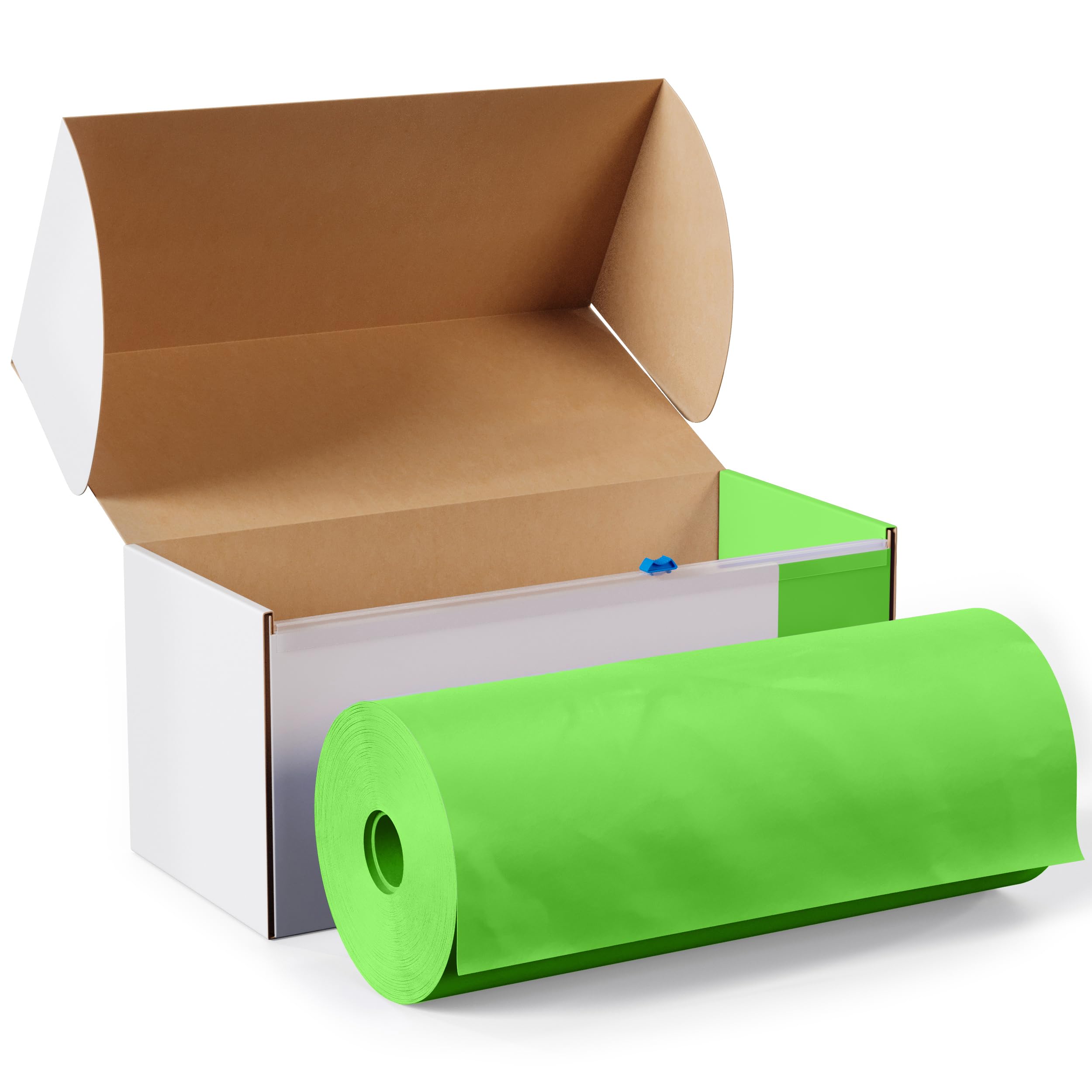 54 In. x 100 Ft. Cut To Size Lime Green Plastic Table Rolls | 6 Pack