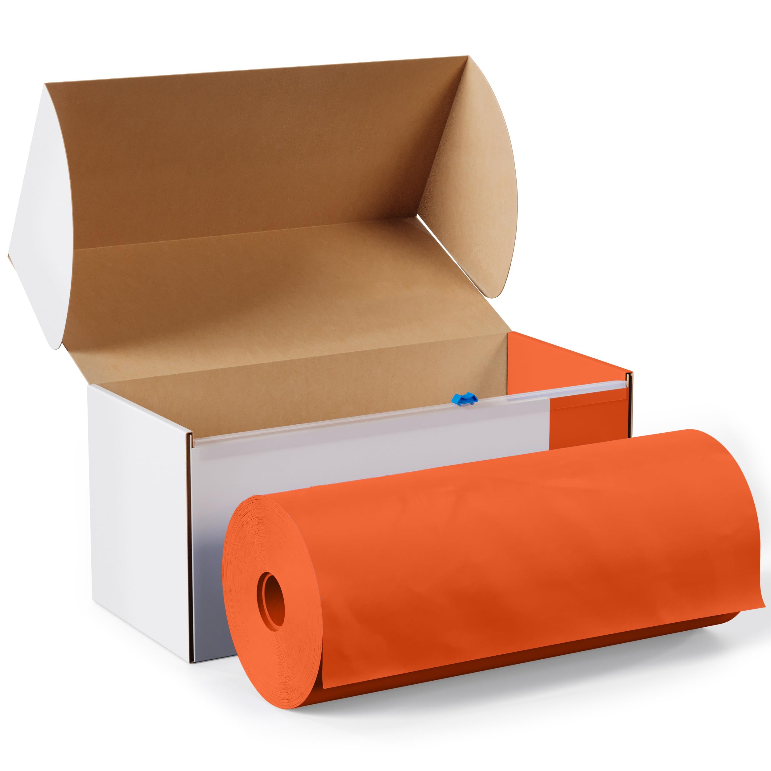 54 In. x 100 Ft. Cut To Size Orange Plastic Table Rolls | 6 Pack