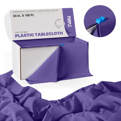 54 In. x 100 Ft. Cut To Size Purple Plastic Table Rolls | 6 Pack