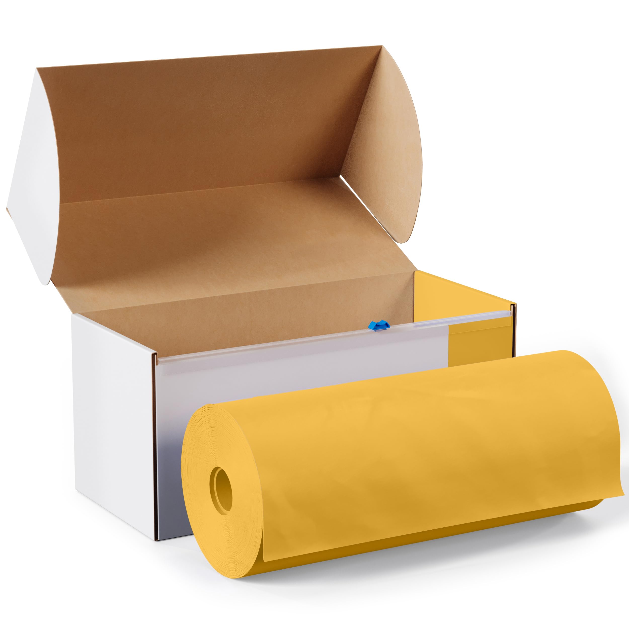 54 In. x 100 Ft. Cut To Size Yellow Plastic Table Rolls | 6 Pack