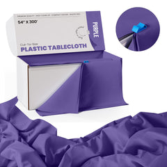 54 In. x 300 Ft. Cut To Size Purple Plastic Table Rolls | 4 Pack