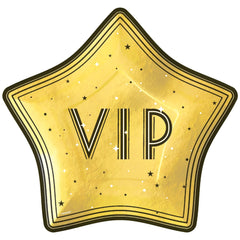 Awards Night VIP Star Paper Dinner Plates, Gold, 10.5-inch, 8-ct - Pack of 6