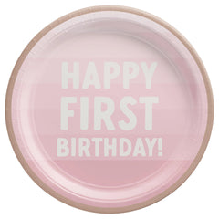 Baby's First Birthday 7-inch Round Paper Plates, 8-ct - Pack of 6
