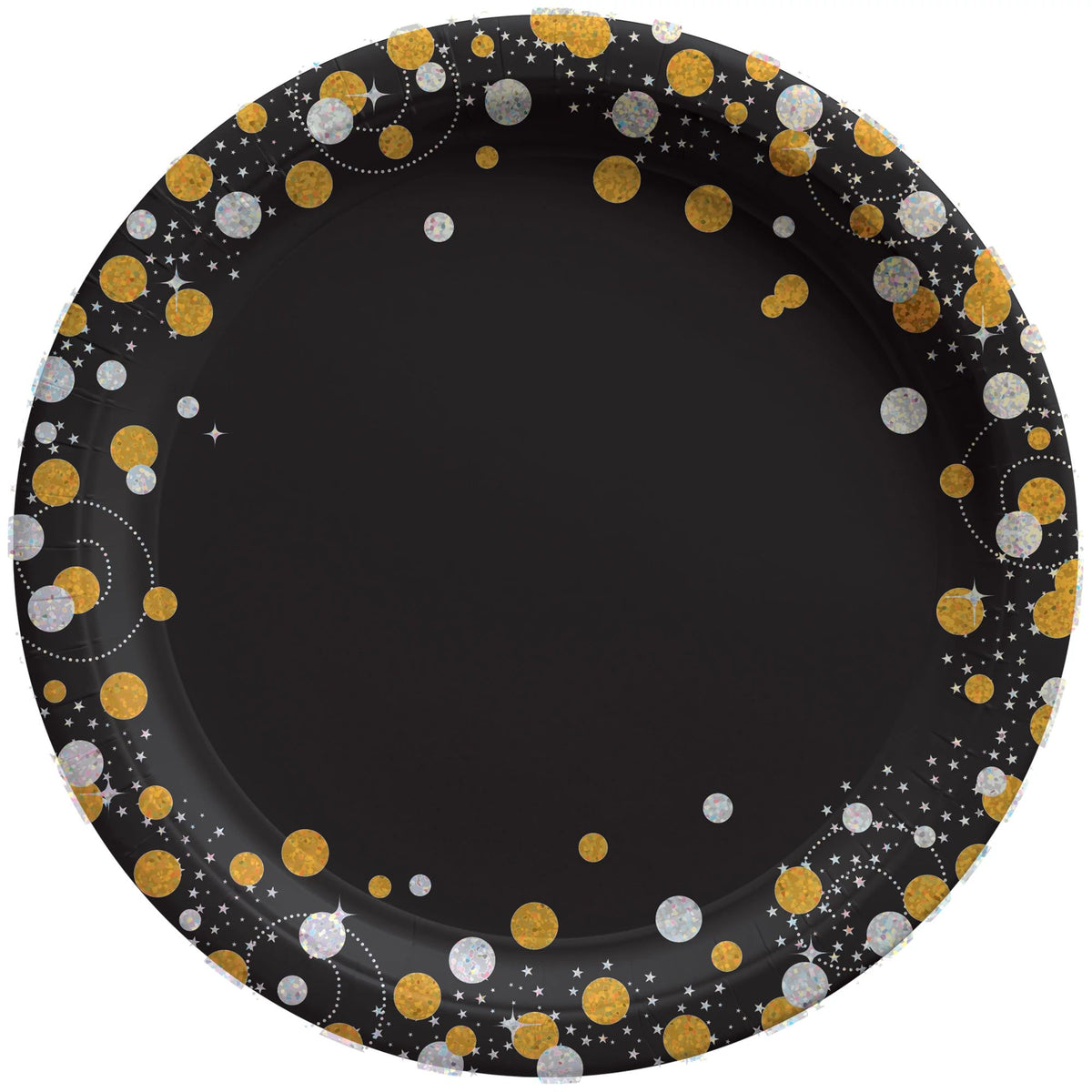 7-inch Prismatic Celebration Paper Plates - Sparkling Dots Design, 8-ct - Pack of 2