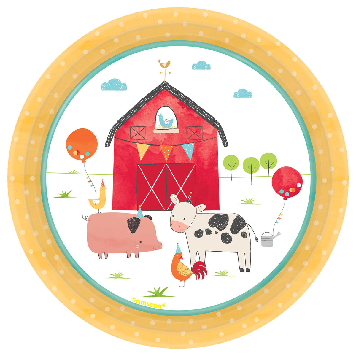 Barnyard Friends 7-inch Round Paper Plates, 8-ct - Case of 72
