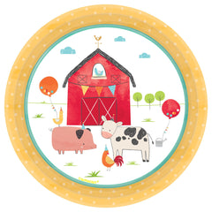 Barnyard Friends 7-inch Round Paper Plates, 8-ct - Pack of 12