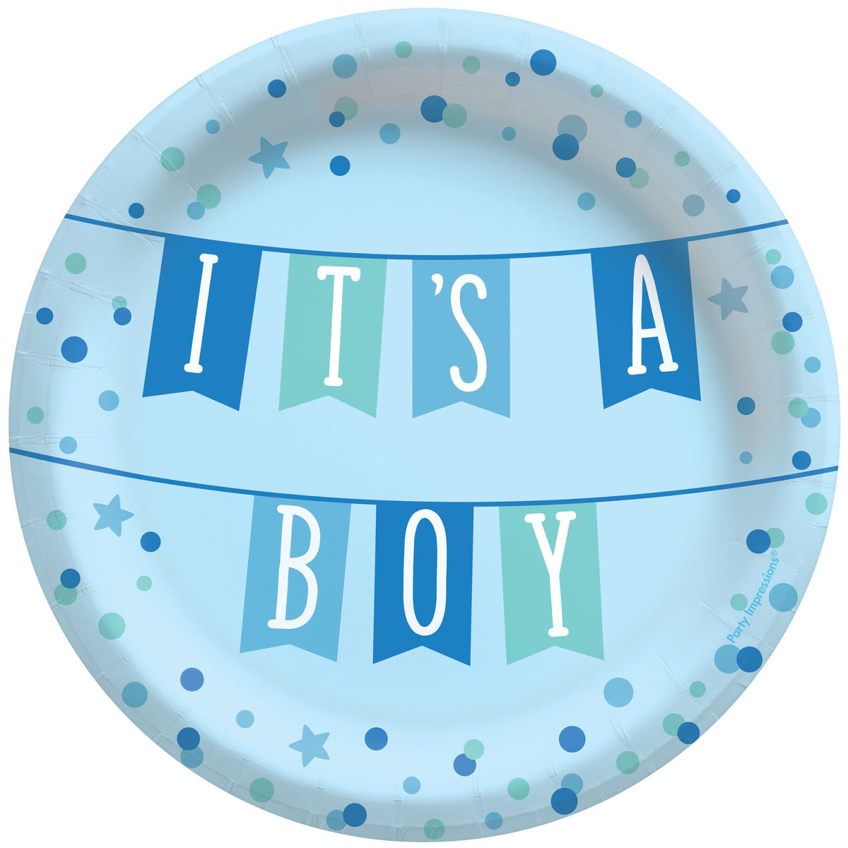 It's a Boy Baby Shower Paper Plates - 6.75-inch, 8-ct - Case of 72