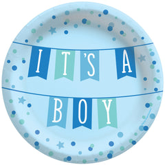 It's a Boy Baby Shower Paper Plates - 6.75-inch, 8-ct - Case of 72