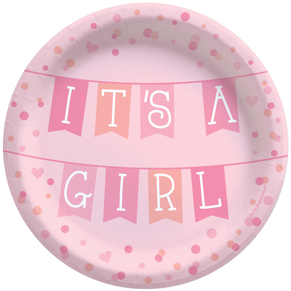 It's a Girl Baby Shower Paper Plates - 6.75-inch, 8-ct - Case of 72