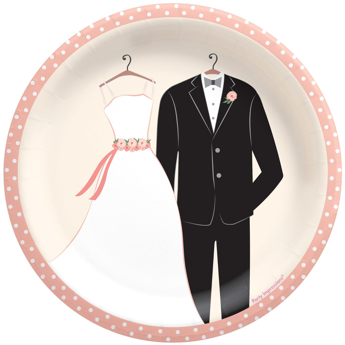 Elegant Wedding Attire 6.75-inch Paper Plates, 8-ct - Pack of 3