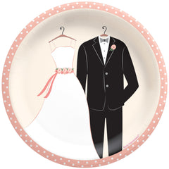 Elegant Wedding Attire 6.75-inch Paper Plates, 8-ct - Pack of 18