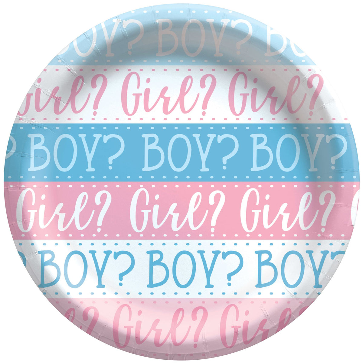 Gender Reveal Party Paper Plates - 6.75-inch Pink & Blue Design, 8-ct - Pack of 18
