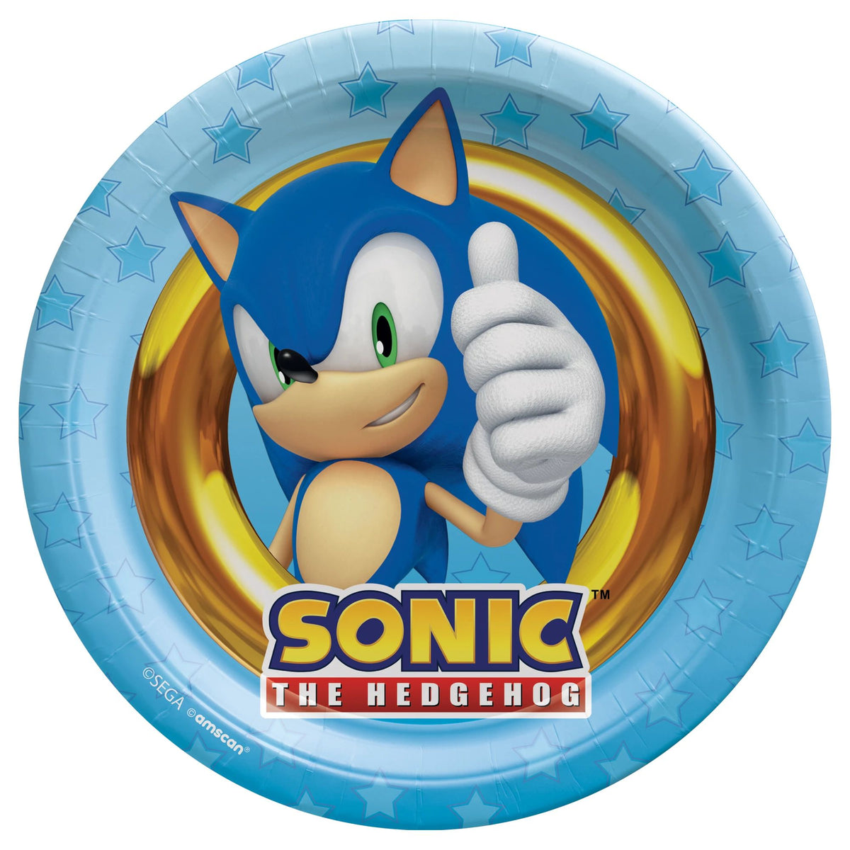 Sonic the Hedgehog 7-inch Round Paper Plates, 8-ct - Pack of 6