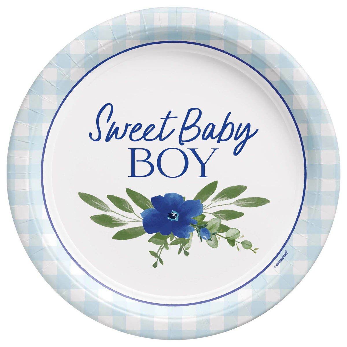 Sweet Baby Boy 7-inch Round Paper Plates, 8-ct - Pack of 3