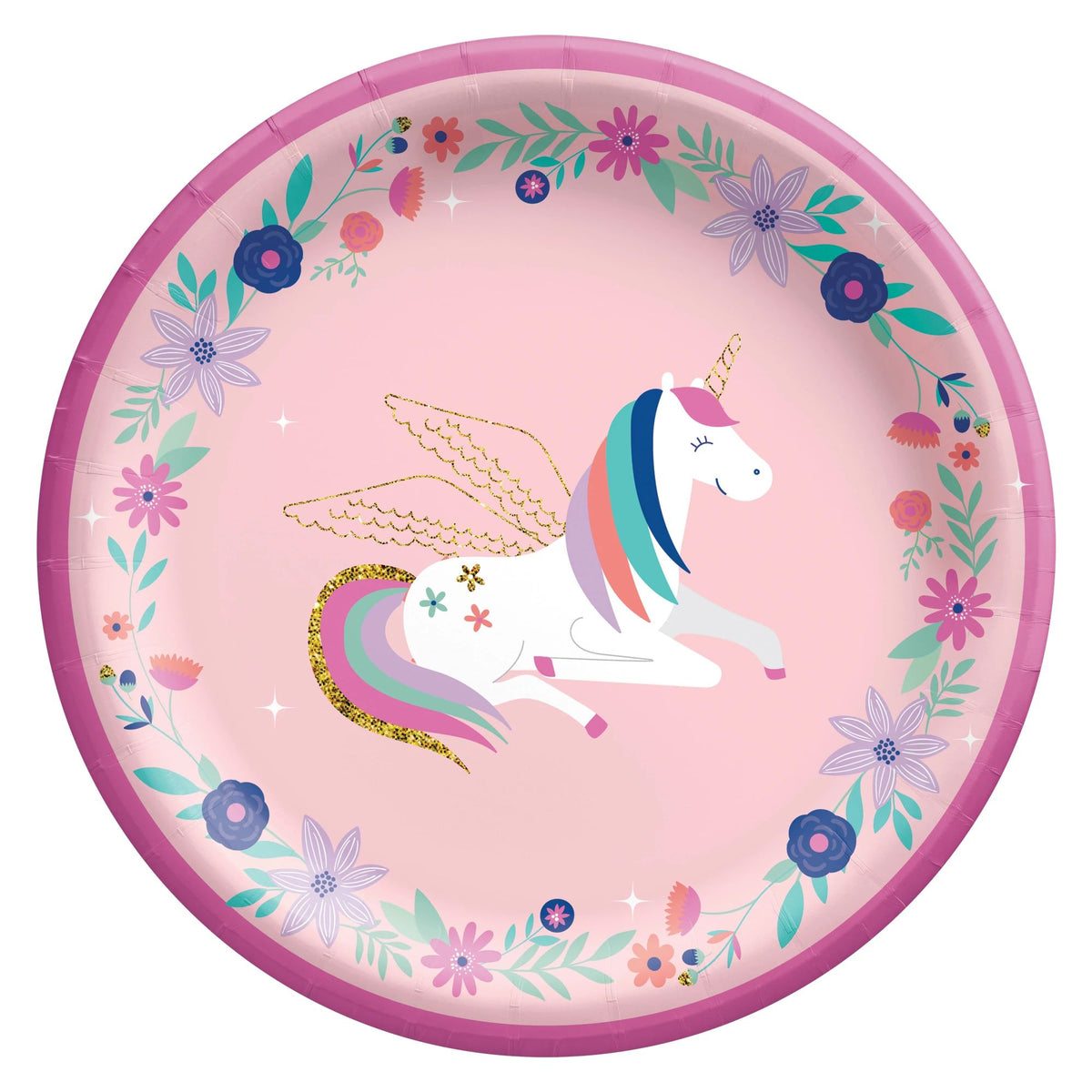 Enchanting Unicorn 6.75-inch Paper Plates - Set of 8 - Pack of 6