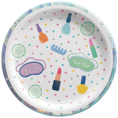 Spa Party Round Paper Plates, Multi-Color, 7-inch, 8-ct - Pack of 2