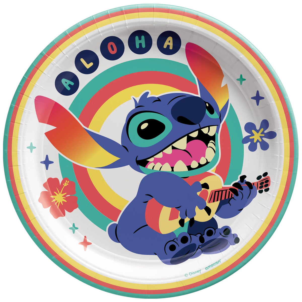 Stitch Round Paper Dessert Plates, Multi-Color, 7-inch, 8-ct - Pack of 6