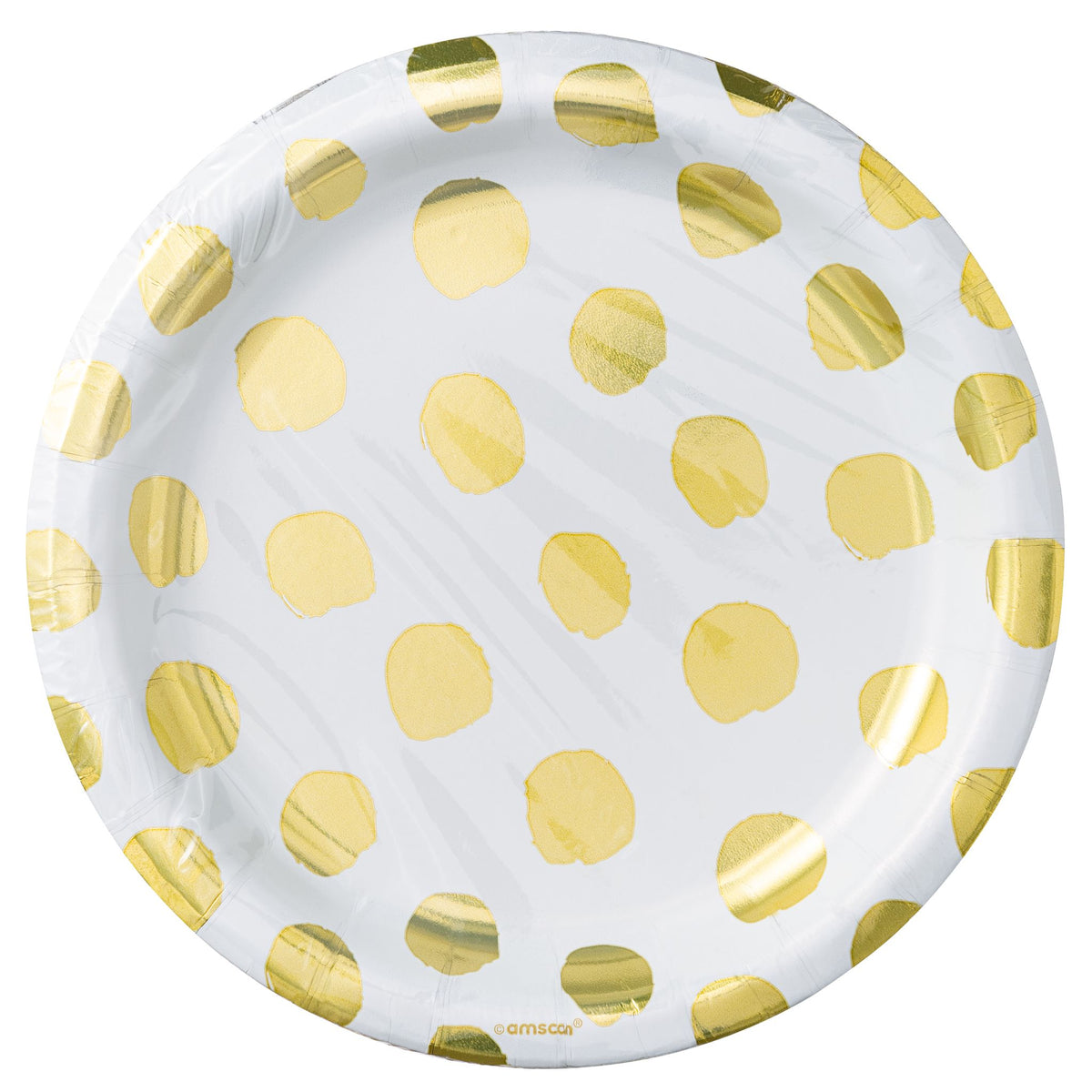Metallic Gold Motif Paper Plates - 6.75-inch Round, 8-ct - Pack of 3