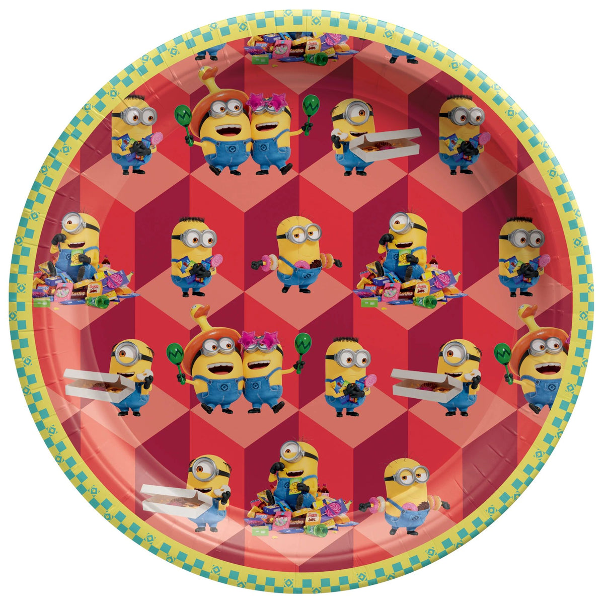 Despicable Me Round Paper Plates, Blue/Red/Yellow, 7-inch, 8-ct - Pack of 2
