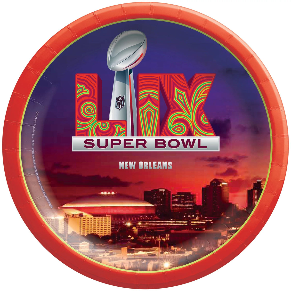 NFL Super Bowl LIX 6.75-inch Party Paper Plates - New Orleans Design, 8-ct - Pack of 2
