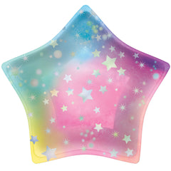 Luminous Star Paper Dessert Plates, Blue/Yellow/Pink, 7-inch, 8-ct - Pack of 2
