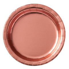 Elegant Rose Gold Round Paper Plates - 6.75-inch, 8-ct - Pack of 3