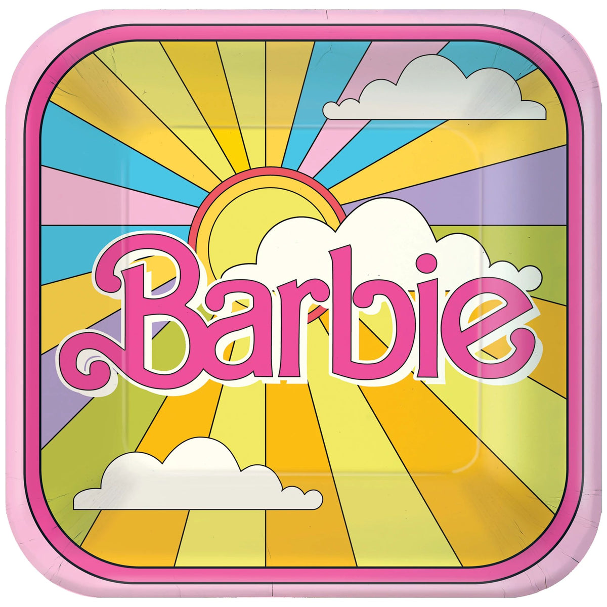 Vintage Barbie 7-inch Square Paper Plates, 8-ct - Case of 90
