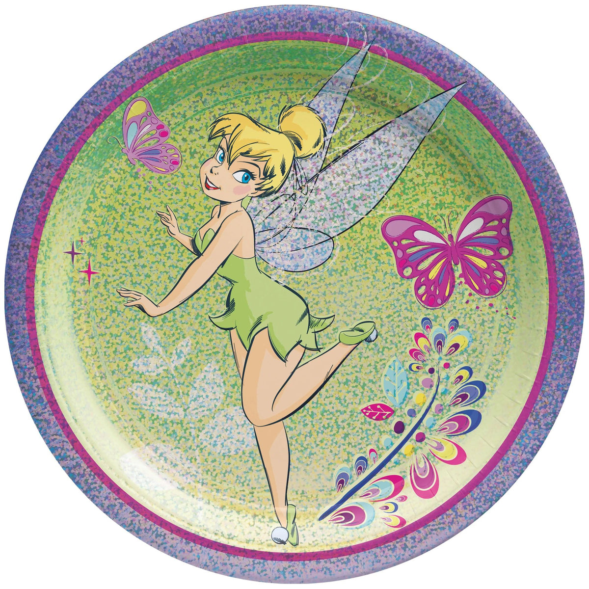 Disney Tinkerbell 7-inch Prismatic Paper Plates, 8-ct - Pack of 6