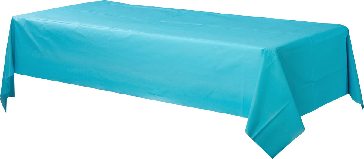 Blue Rectangle Plastic Reusable Table Cover, 54x108 inch - Pack of 6