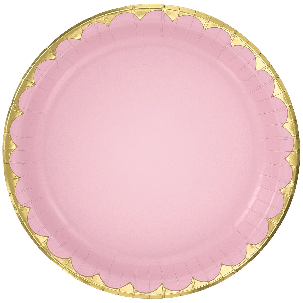 Elegant Rose Gold Scalloped Paper Plate - 10 Inch, 8-ct - Pack of 12