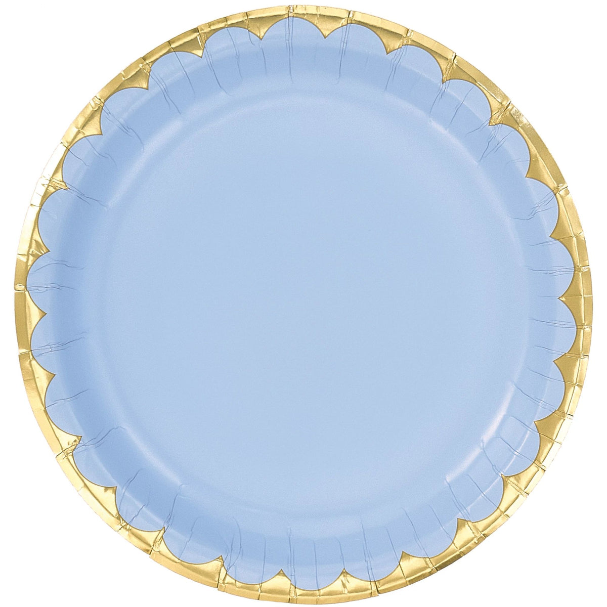 Ice Blue 6.75" Metallic Accent Paper Plates | 8 Count