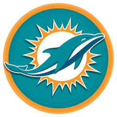 Miami Dolphins 9-inch Round Paper Plates, 8-ct - Case of 72