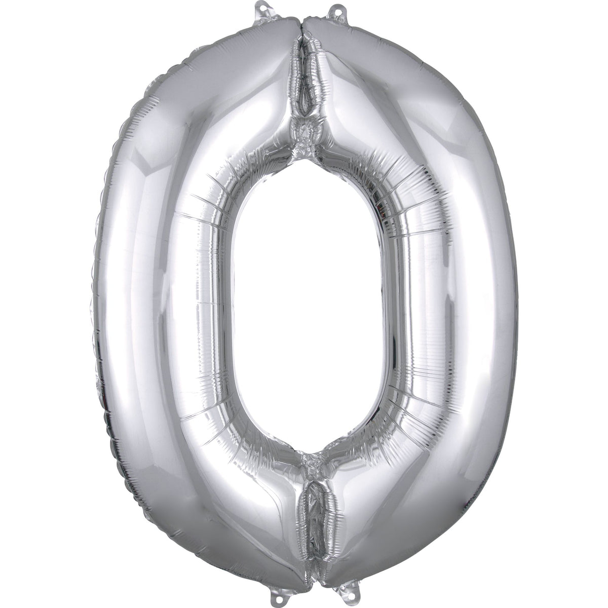 Silver Number 0 Foil SuperShape Balloon - Pack of 5