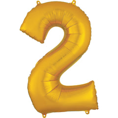 Giant Gold Number 2 Foil Balloon - Case of 50