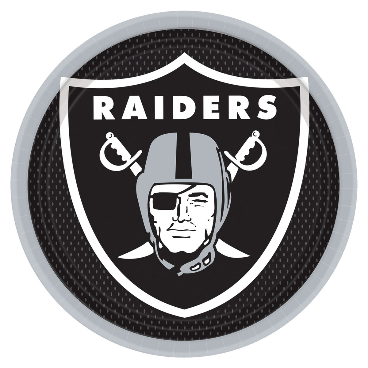 Las Vegas Raiders 9-inch Round Paper Plates, 8-ct - Pack of 6