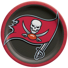 Tampa Bay Buccaneers 9-inch Round Paper Plates, 8-ct - Case of 72