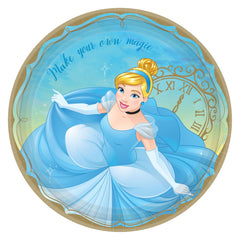 Disney Princess Cinderella Paper Lunch Plates, Blue/Gold, 9-inch, 8-ct - Pack of 6