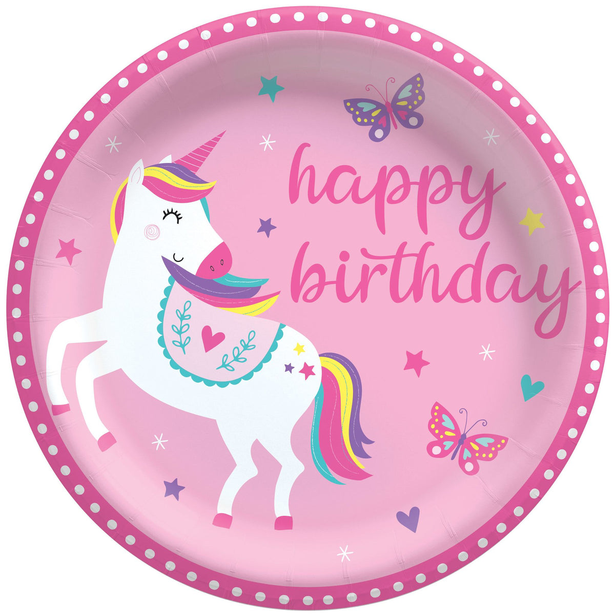 Enchanting Unicorn Birthday Paper Plates - 8.5-inch, 8-ct - Pack of 2
