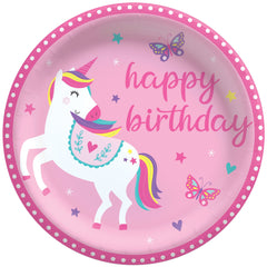 Enchanting Unicorn Birthday Paper Plates - 8.5-inch, 8-ct - Pack of 2