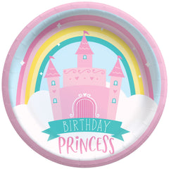 Princess Castle Birthday Party Paper Plates - 8.5-inch Round, 8-ct - Pack of 2