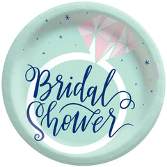 Mint Bridal Shower Paper Plates - 8.5-inch, 8-ct - Pack of 18